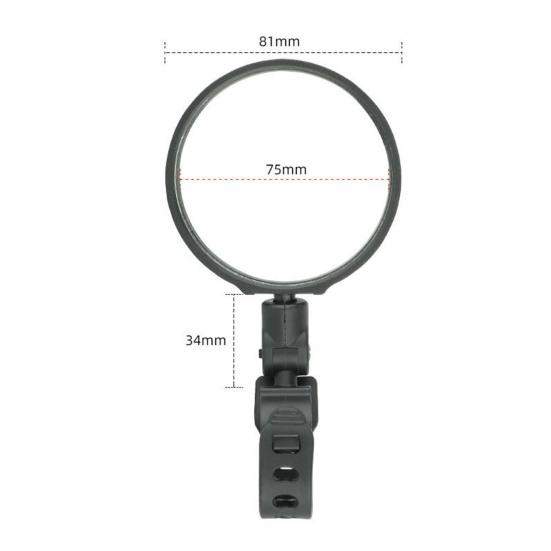 Zpětné zrcátko Široký výhled Stabilní popruh Vícenásobná rotace úhlů Zpětné pohledy Akrylát 95/75/50mm Řídítka Konvexní zpětné zrcátko Cyklistické příslušenství