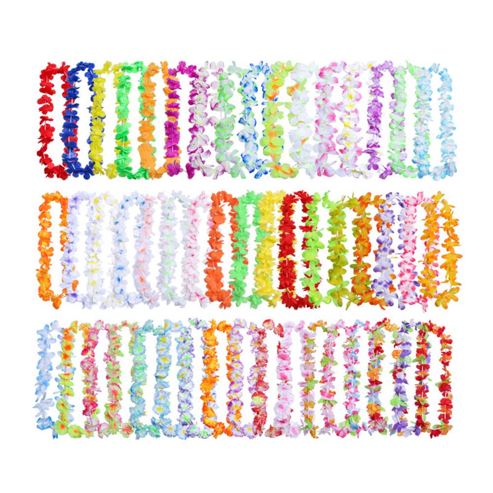 50 Pcs/100 Pcs  Wreath Set Garland Artificial Necklace  Flowers Leis Party Supplies Hanging Pendant Decoration