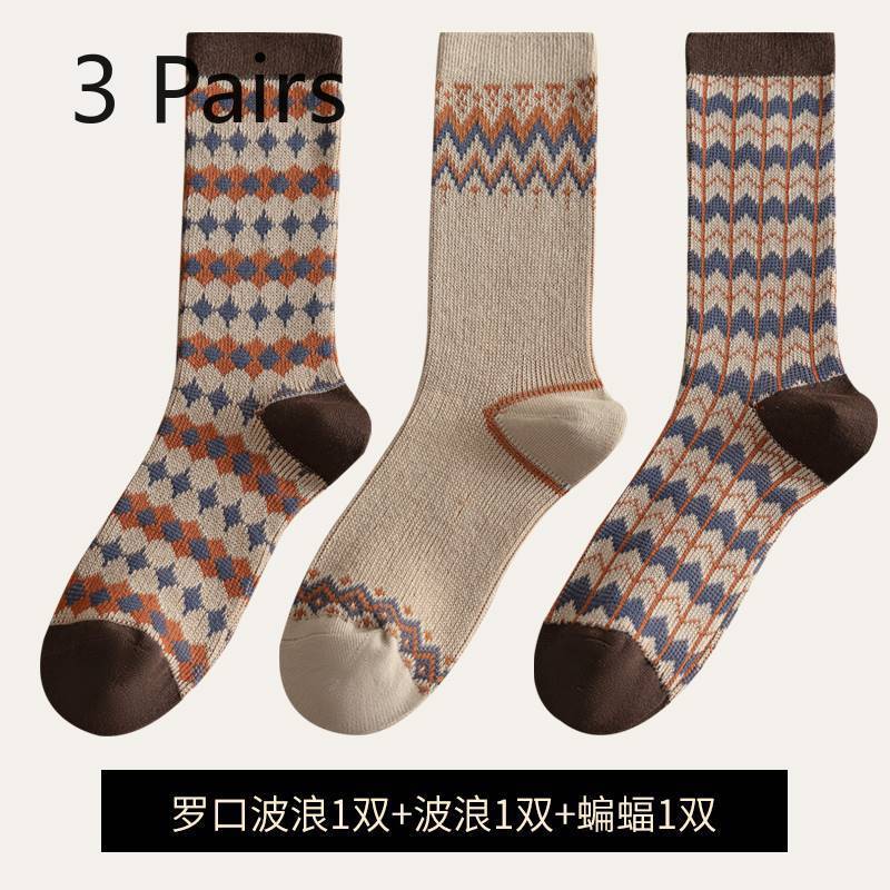 3 Pairs of  Women's Autumn and Winter Double-needle, Double-path Long Socks, Seamless Women's Socks, Thick and Warm Stacked Socks