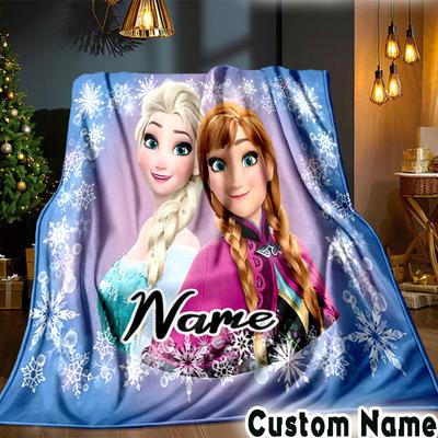 Custom Name The Snow Queen Blanket Bedding Blanket Picnic Blanket for Women Men, Throw Blankets for Couch Bed, Christmas and Halloween Gifts