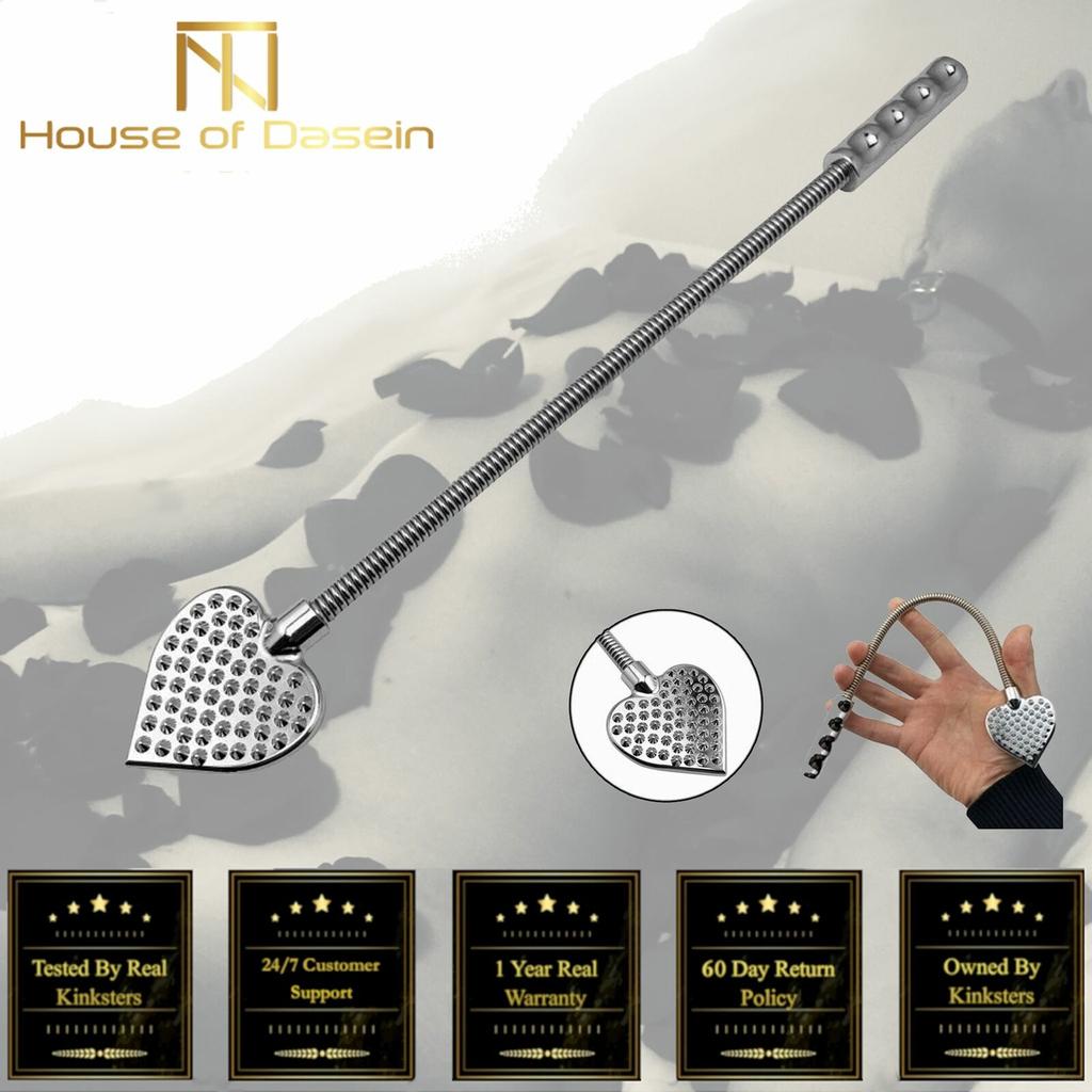 Bendable Metal Heart Crop Impact Play Spanking Fetish Sex Whip Paddle Crops