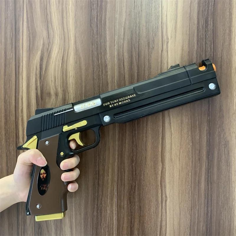 Cosplay Golden Guns Laser Rifle Revolver Prop Weapons Model Gun No Shotting Safety PU Rubber Halloween Gift