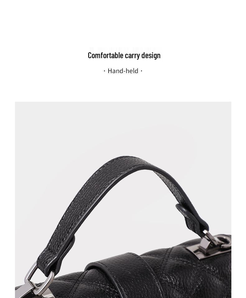 2026 Summer Genuine Leather Women's Crossbody & Shoulder Bag - Hot Selling Diamond Lattice Small Square Handbag