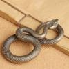 Solid Copper Snake Figurine Zodiac Serpent Ornament Desktop Feng Shui Model Collection Statue Brass Crafts New Year Gifts