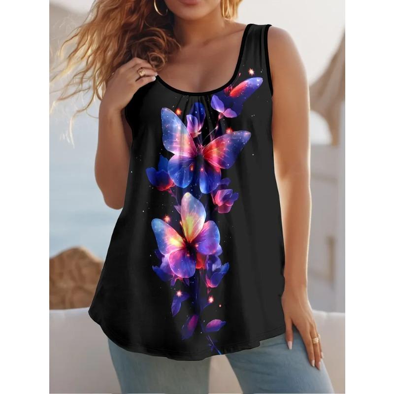 Summer Women's Sleeveless Vest Creative Personality Color Printing Comfortable Soft Oversized Fashionable Versatile Vest