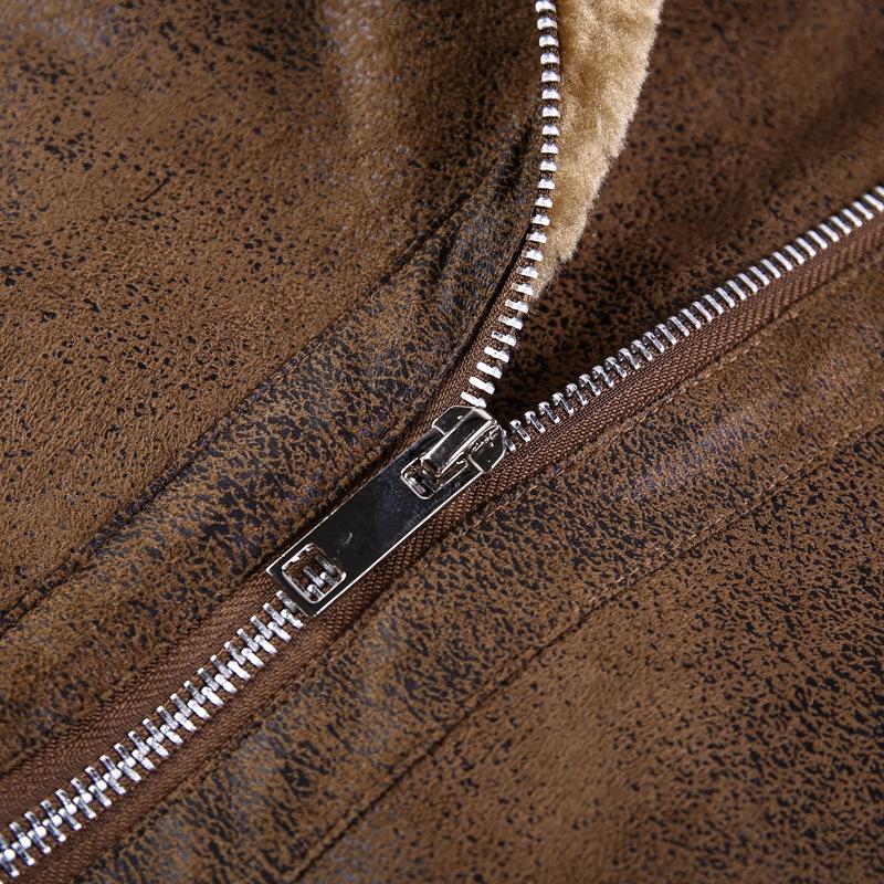 Auf Lager Jugendliche Lässige Braune Baumwolljacke mit Reißverschluss & Schrägtaschen