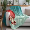 Cozy Throw Blanket Christmas Santa Claus Festive Holiday Decor Soft Warm Flannel Fleece Gift Home Bedroom Living Room Dorm