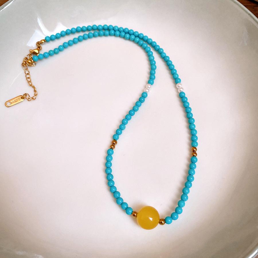 Ethnic Style Irregular Beaded Crystal Beaded Necklace Women's Clavicle Chain Holiday Style Necklace