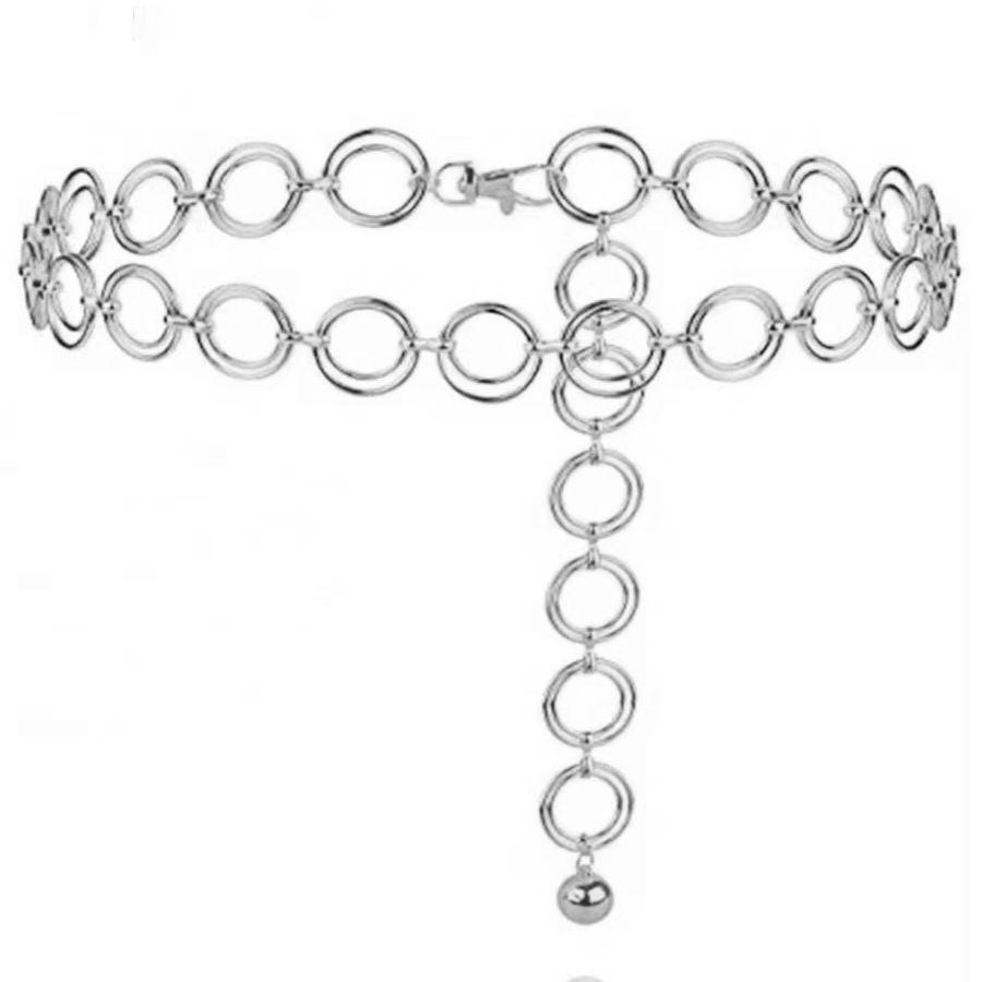 European-American Punk Retro Metal Hoop Waist Chain: Versatile Women s Fashion Body Chain