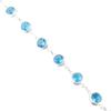 Swiss Blue Topaz Gemstone 925 Sterling Silver Jewelry Women's Gift Bracelet 7-9" RB-13-1