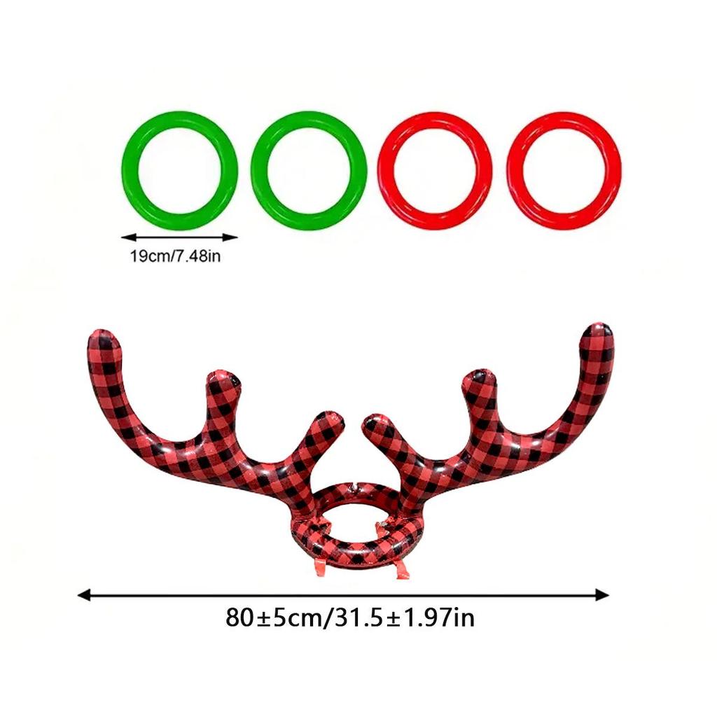 Inflatable Antler Ring Toss Game for Kids & Parents – Thickened PVC