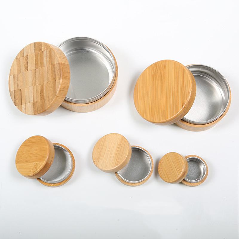Handmade High Quality Cylinder Storage Wooden Box Small Round Cream Cosmetic Jewelry Salt Tea Bamboo Box with Engraved Design