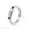 Korean Version of Retro Niche Gemstone Ring Simple Ins Zircon Non-fading Ring Women's Electroplated Titanium Steel