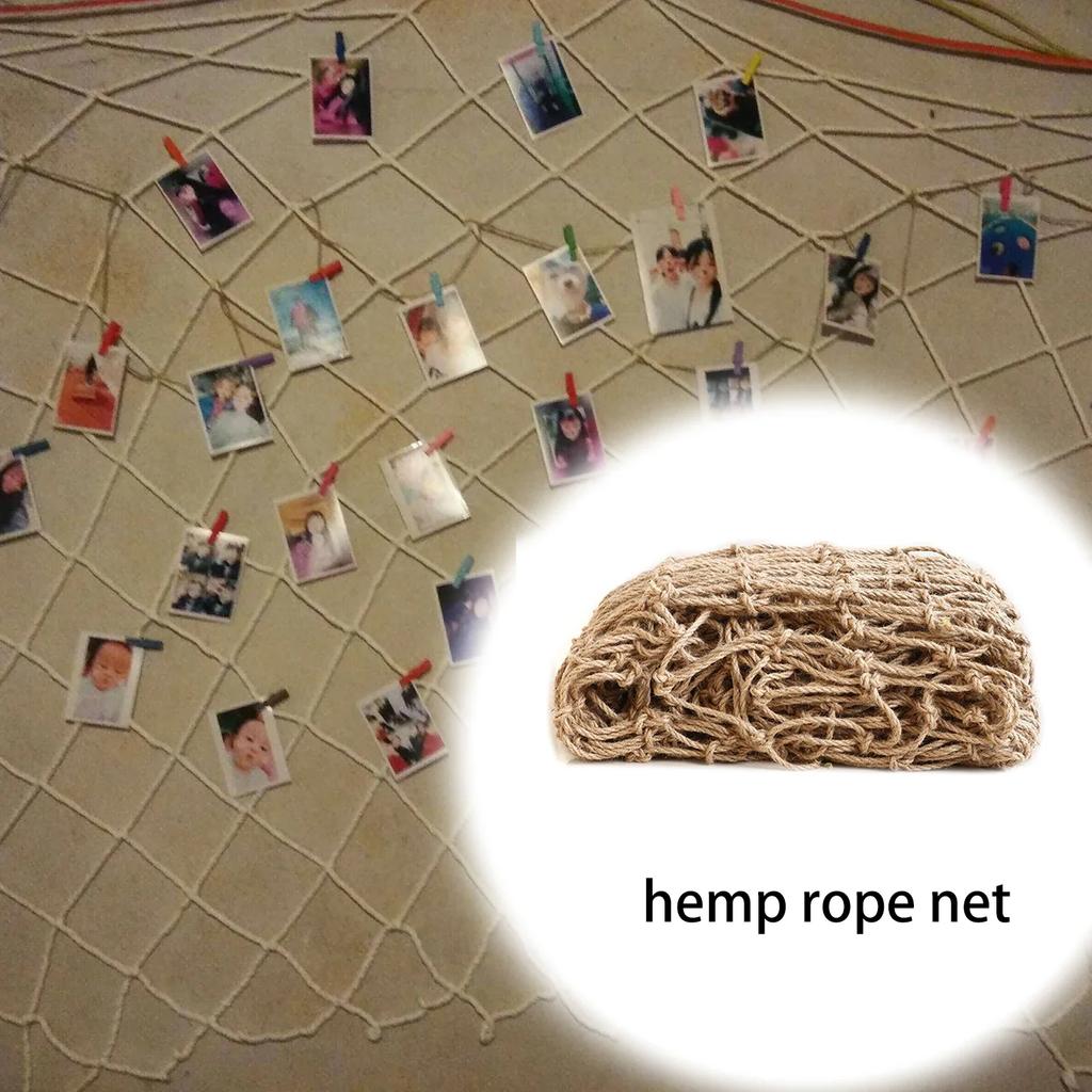 Hemp Rope Net Ceiling Mesh Plant Support Tool Stair Balcony Durable Practical Wall Decor Trellis Netting For Climbing Plants