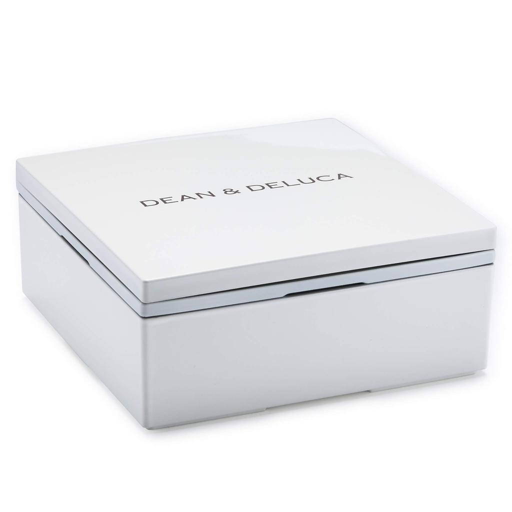 DEAN & DELUCA Three-Tiered Lunch Box, Small, White, 13.5cm Square, Bento Box, Picnic, Outdoor