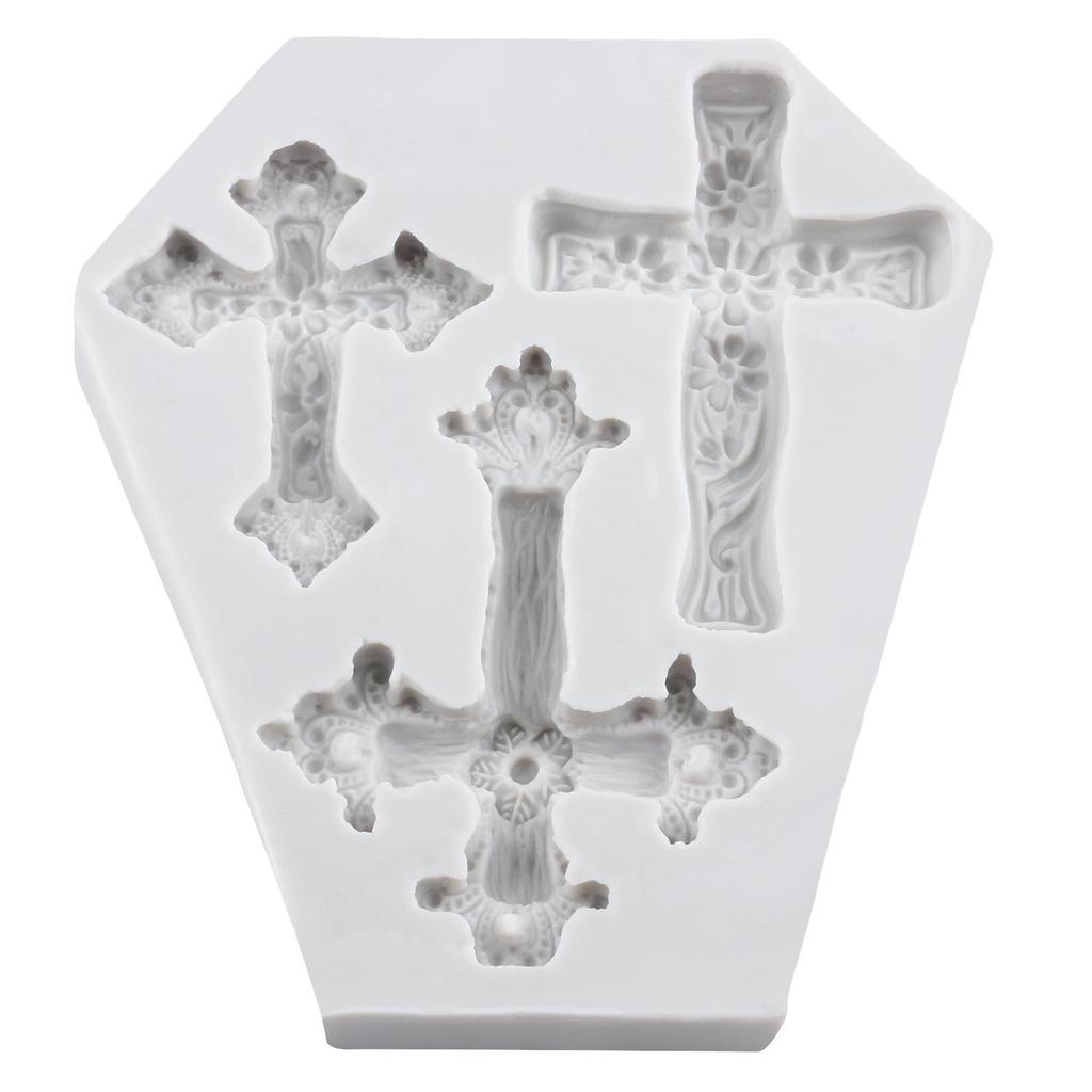 Cross Silicone Mold Cross Fondant Molds Cake Decorating Tools Cupcake Topper Candy Sugar Craft Gum Paste Polymer Clay