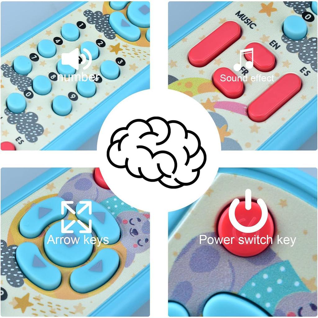 Baby Remote Control Toy, Artificial Mobile Phone, Early Education Game Button, (Requires Preparing Two No. 7 Batteries)