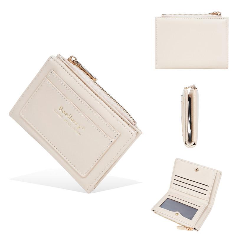 Baellerry Women Fashion Short Wallets Artificial Leather Bifold Wallet Casual Card Holder Cash Money Pack Coin Purse
