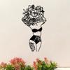 Flower Woman Metal Wall Decor Abstract Female Line Art Set Minimalist Bathroom Home Gift