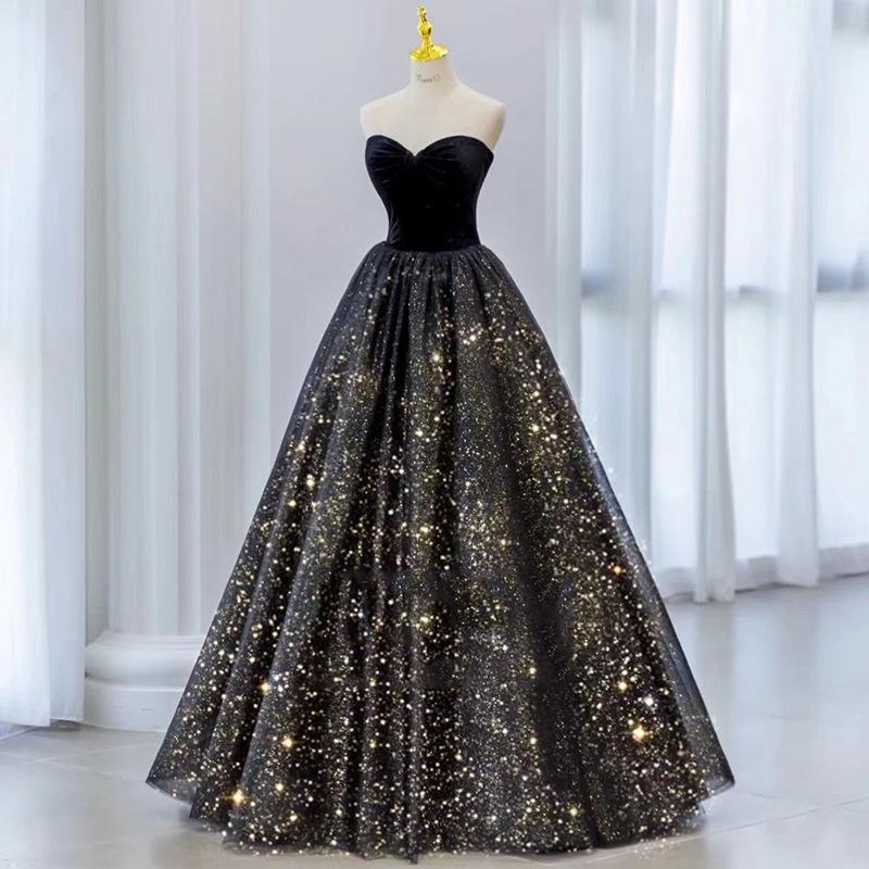 Ein-Schulter-Abendkleid 1011 neues Temperament Jahresversammlung Moderator langes Gesangsvorführungs-Kleid sexy und charmant