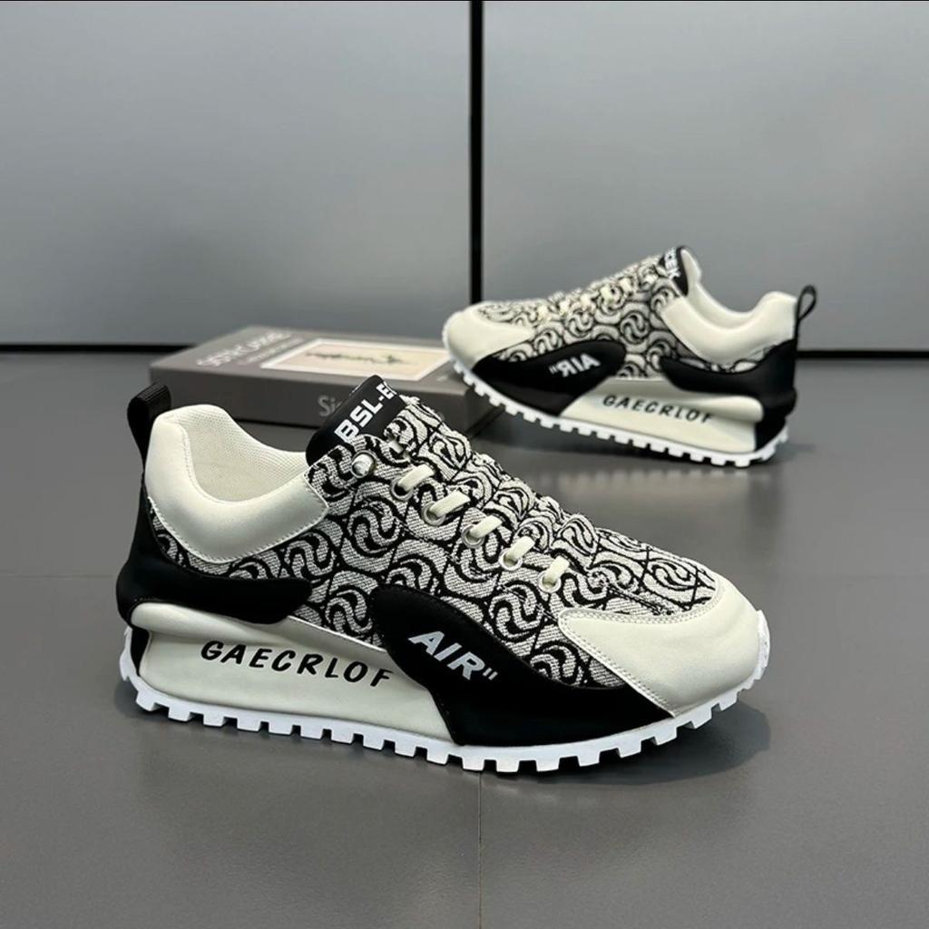 Luxury Chunky Sneakers Men Cover Bottom Air Cushion Board Shoes Fashion Casual Genuine Leather Increased Internal Platform Shoes