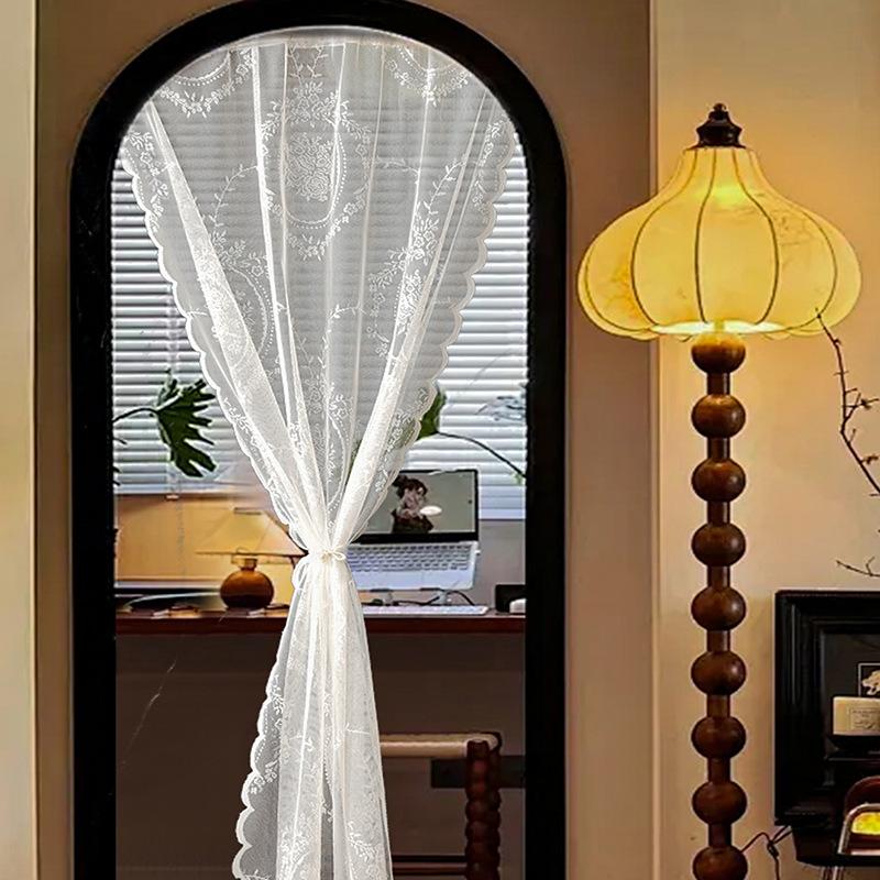 Door Curtain Princess Wind Dream Screen Curtain Balcony Living Room Study Dining Room White Window Screen Door Curtain Partition