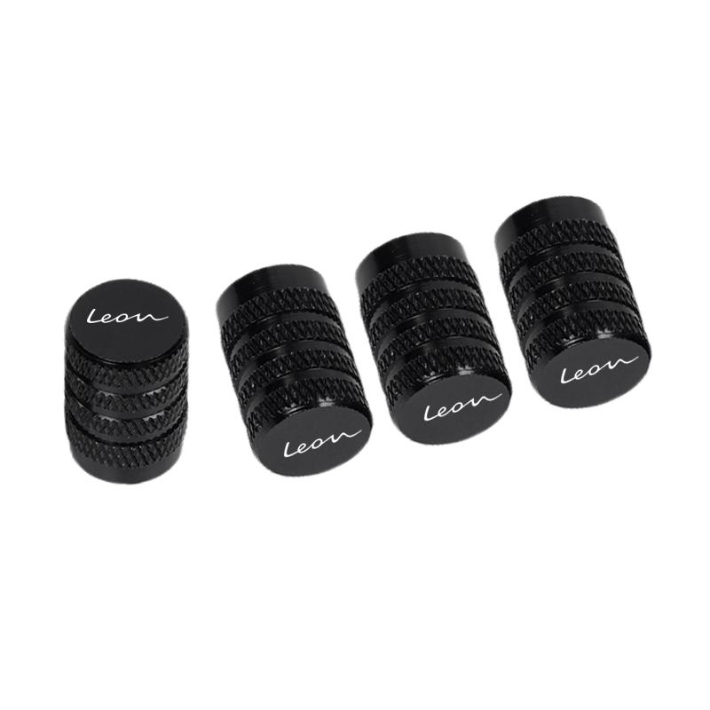 4pcs Car CNC Aluminum Tire Valve Air Port Stem Cover Caps for Seat Leon Accessories