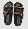 Leopard Metal Buckle Design Women Slippers Sexy Comfort Non Slip Slide Sandals 2025 Summer Platform Flip Flops