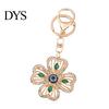 Keychain Pendant Rhinestones Inlaid Four-Leaf Clover Design Key Four Leaf Chain with Anti-Oxidation Lobster Clasp Decorative Backpacks Accessory Wear