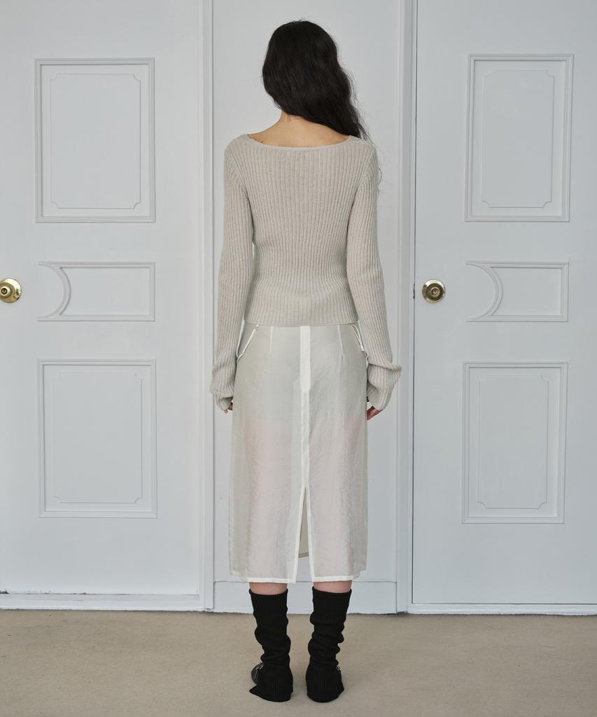 Simeteuligpeosenteu Wrap Knit Top / Beige