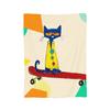 Pete the Cat  Blankets Skateboarding Cat Flannel Funny Breathable Throw Blankets for Coverlet Spring Autumn