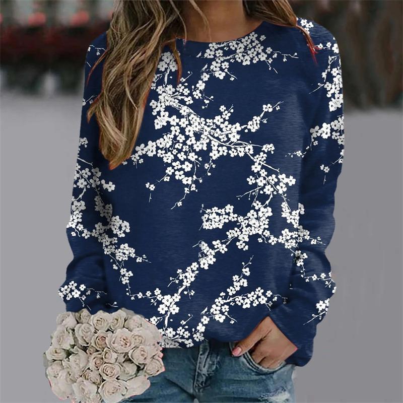 Harajuku New 3D Printing Floral Sweatshirts For Women Fashion Streetwear Pullovers Girls Funny Flowers Graphic Clothing Pullover