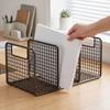 Iron Bookshelf with Organizer 4-Grid Anti-Rust Durable Thick Iron Book Storage Rack