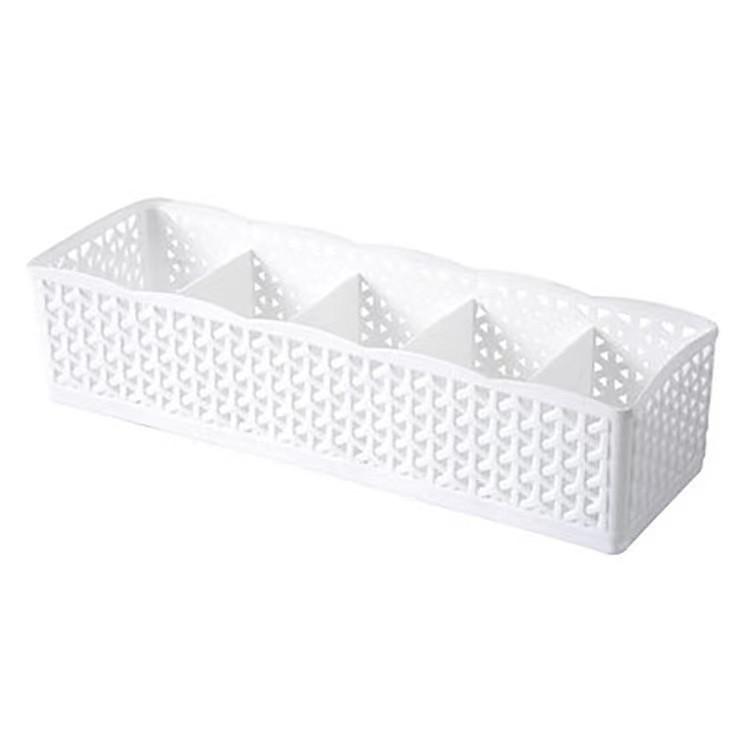 5 Cells Plastic Organizer Storage Box Tie Bra Socks Drawer Cosmetic Divider 4pc