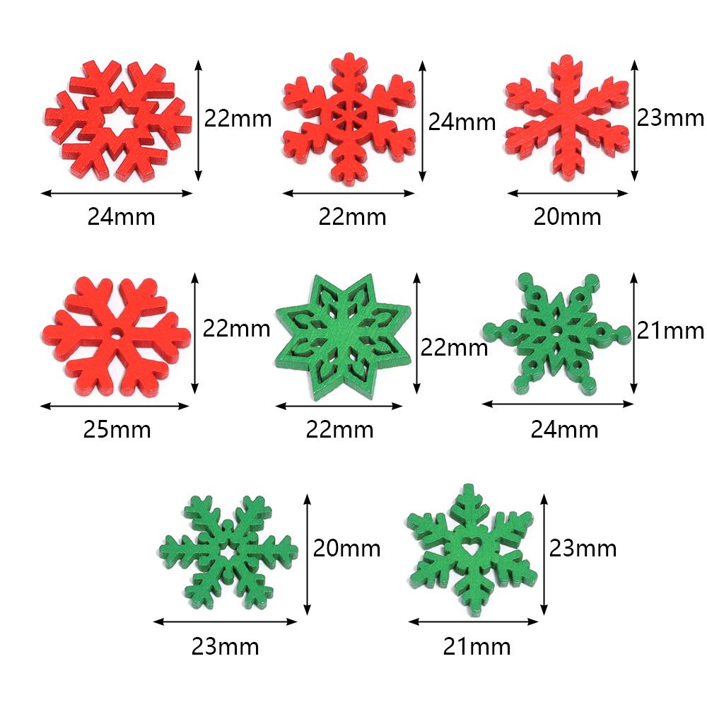 40-50pcs Wooden Slice Christmas Snowflake Scrapbooking For Christmas Party Embellishment Ornament DIY Handmade Gifts Decoration