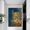 Nordic Golden Peacock Leaf Wall Art Canvas Painting Light Luxury Waterproof Poster Print Wall Picture for Living Room Decoration