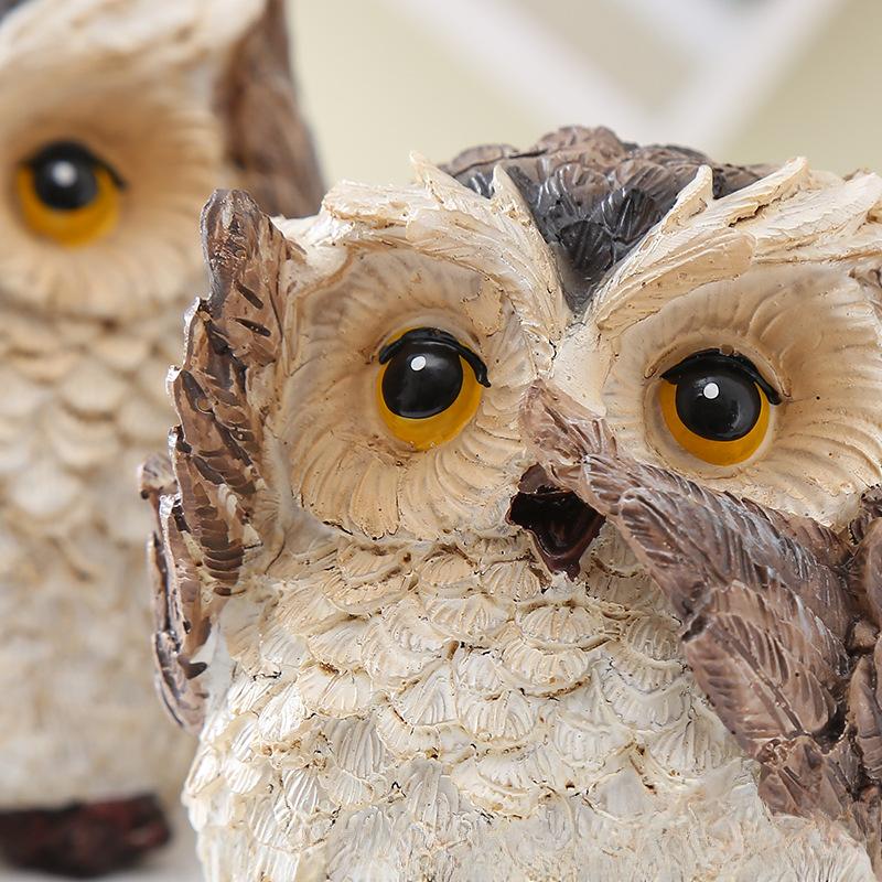 American Retro Owl Reading Ornament Living Room Home Decoration Resin Crafts Gifts Decorative Figurines