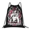 Custom T-Tekkenes Drawstring Bag Women Men Lightweight Beat 'em Up Sports Gym Storage Backpack