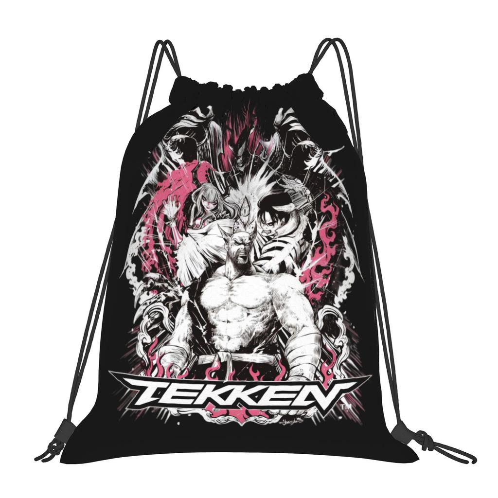 Custom T-Tekkenes Drawstring Bag Women Men Lightweight Beat 'em Up Sports Gym Storage Backpack
