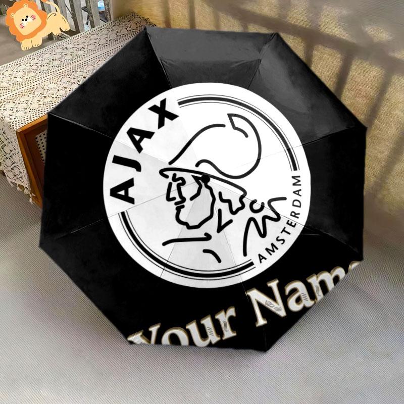 1 PC Automatic Folding Umbrella - AFC Ajax Custom Name Pattern, Portable & Foldable Design with 8 Ribs, Christmas Birthday Gifts