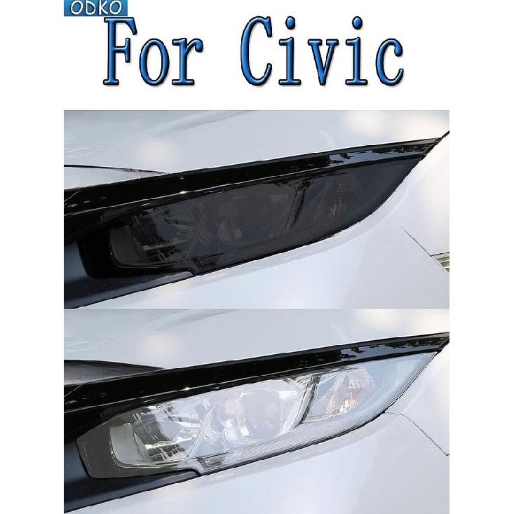 Folie Protectoare Fumurie Neagră Transparentă TPU Autocolant Transparent pentru Faruri Auto Honda Civic Generația a 10-a 2016- Accesorii