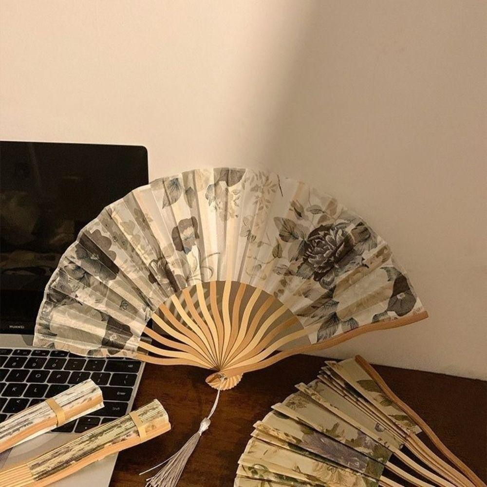 Shooting Prop Chinese Style Fan Portable Size Ancient Fan Prop New Women's Fan