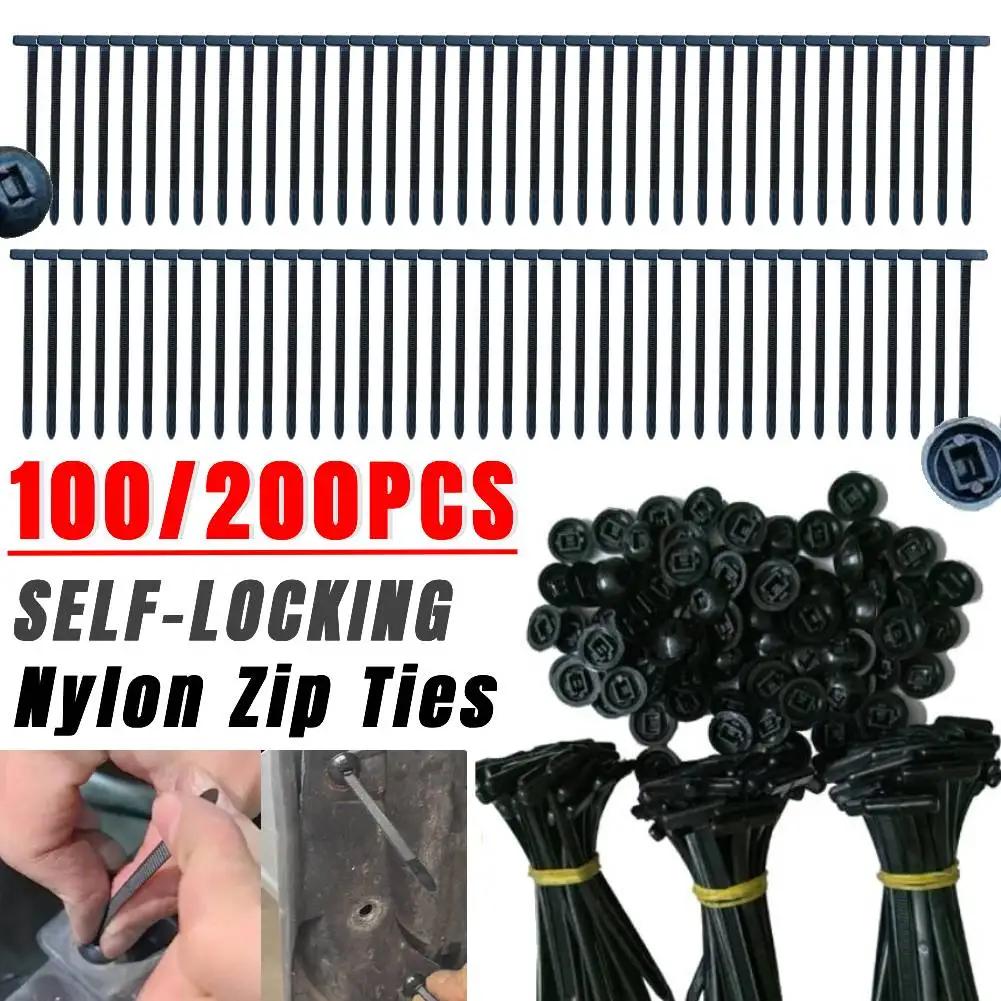 100/200Pcs Nylon Cable Zip Ties Self-Locking Heavy Duty Zip Ties Universal Cable Tie Buckle for Indoor Outdoor Use & DIY Fixing