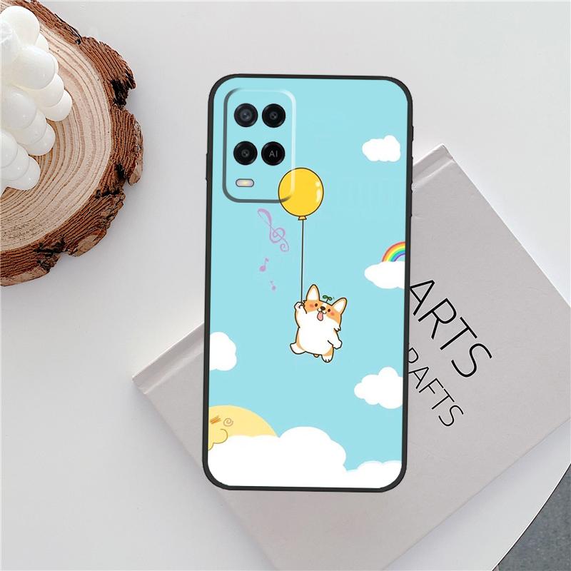 Cartoon Corgi Case For Oppo A60 A74 A94 A54 A18 A38 A58 A78 A98 A40 A80 A16 A76 A96 A15 A57S A17 A77 Cover