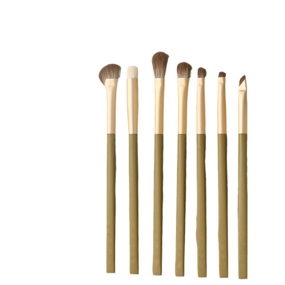 7-Piece Avocado Makeup Brush Set Eye Makeup Brush Set Eyeshadow Blending Nose Shadow Brush Concealer Brush Detail Brush