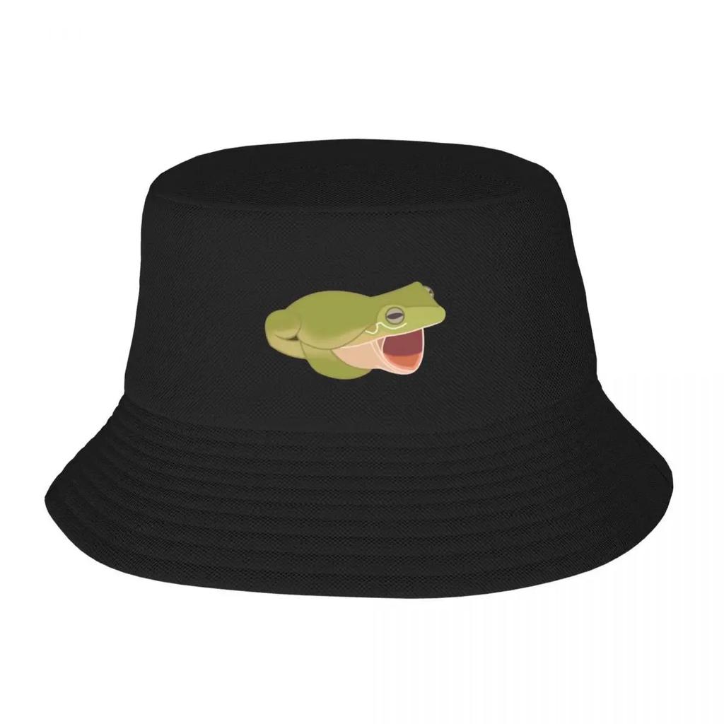 2025 New Frog With Mouth Open Bucket Hat Birthday Sunhat Christmas Hat Fishing Caps Hats For Women Men's