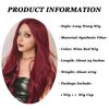 HENRY MARGU Long Dark Red Synthetic Wig Brown To Red Ombre Natural Hair Wig for Women Christmas Wig Cosplaysalon Heat Resistant