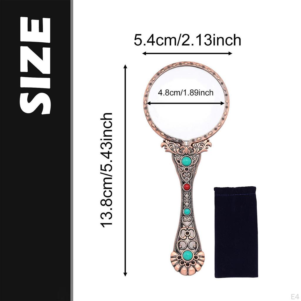 3x Retro Glass Book Reading Aid Fine Pattern Magnifier Identification Tool for Science Class