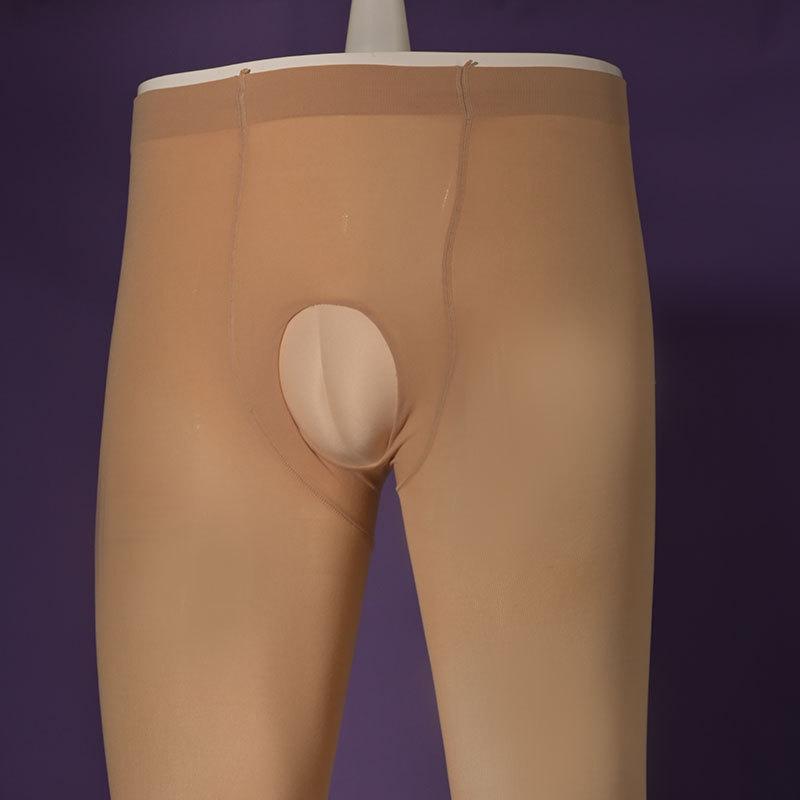 Men Crossdresser Pantyhose Sissy Lingerie Hiding Gaff Leggings Socks Transgender Tights Stocking Pseudo-Girl Invisible Pantyhose