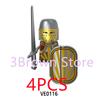 Medieval Building Blocks Accessories MOC Castles Dragon Knights Army Soldiers Warrior Helmets Shields Armors Axes Toy Gift S038